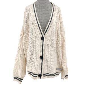 Taylor Swift Folklore The Cardigan 2024 Sweater Silver Star Cozy Oversized XL/2X